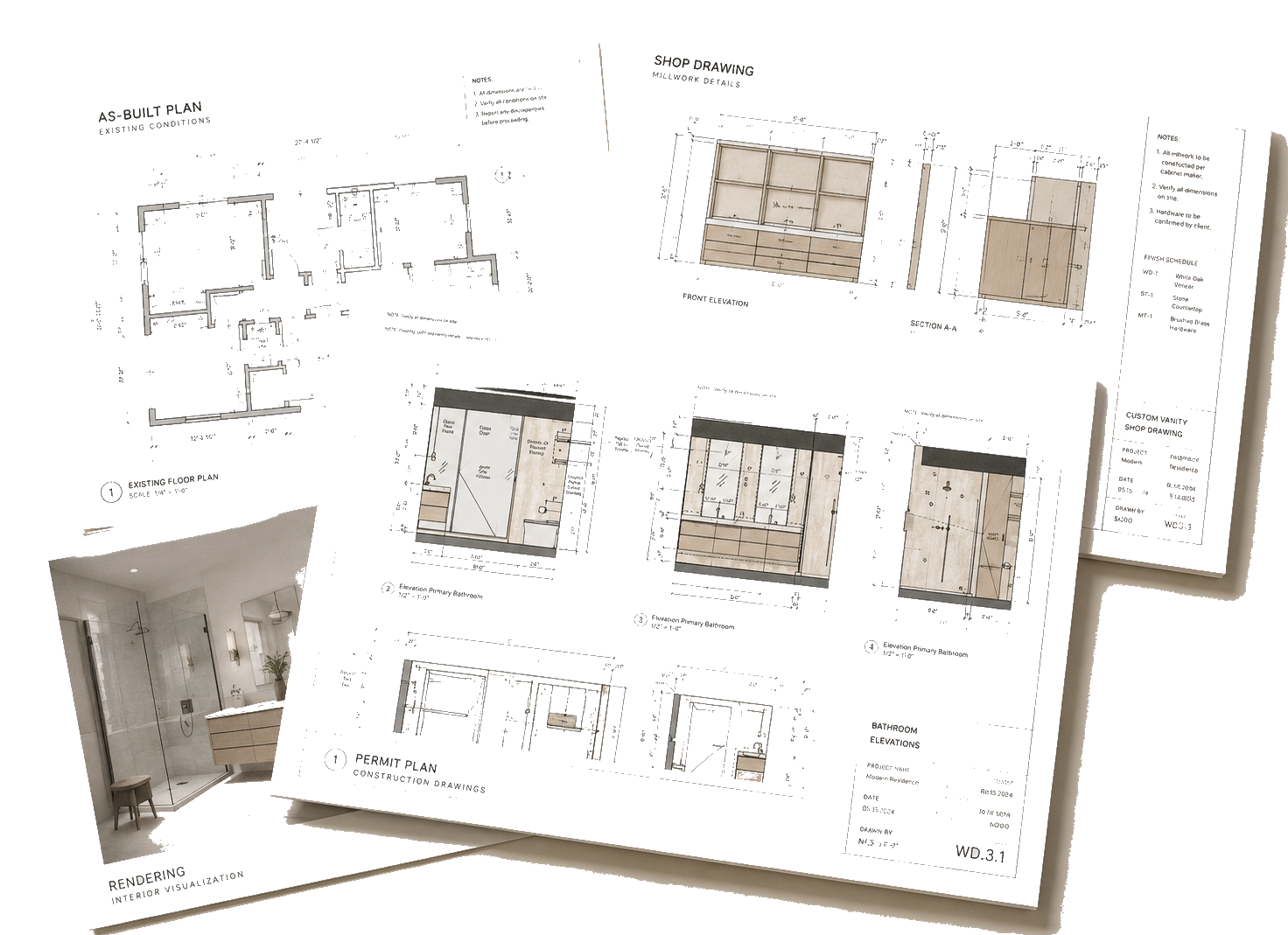 Residential renovation design, technical coordination and construction documentation by NODO Partner