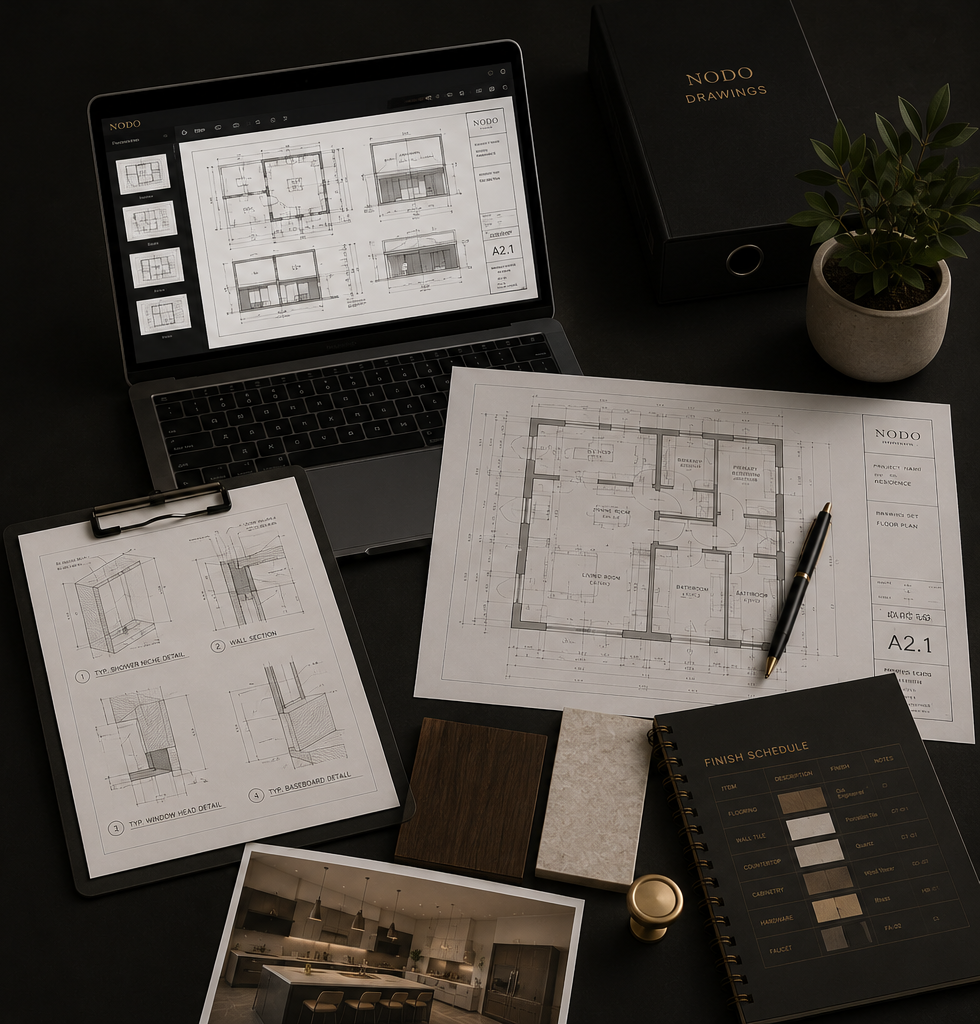 Drawing and documentation materials for renovation coordination
